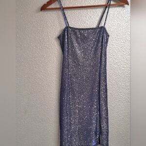 Navy Blue Sparkly Mini Holiday Dress   Size XS